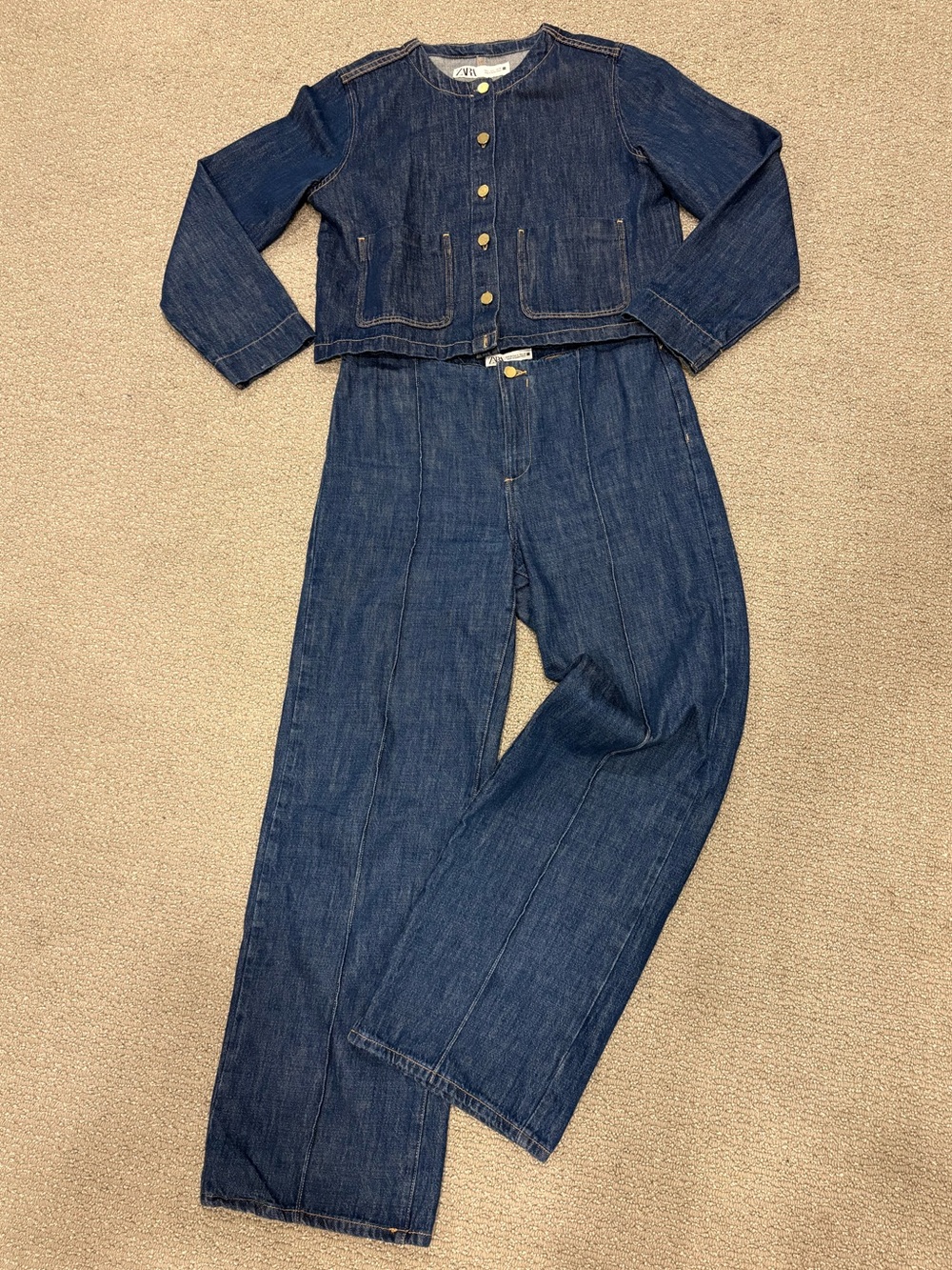 Zara 2-piece set Denim Jeans with Matching Jacket